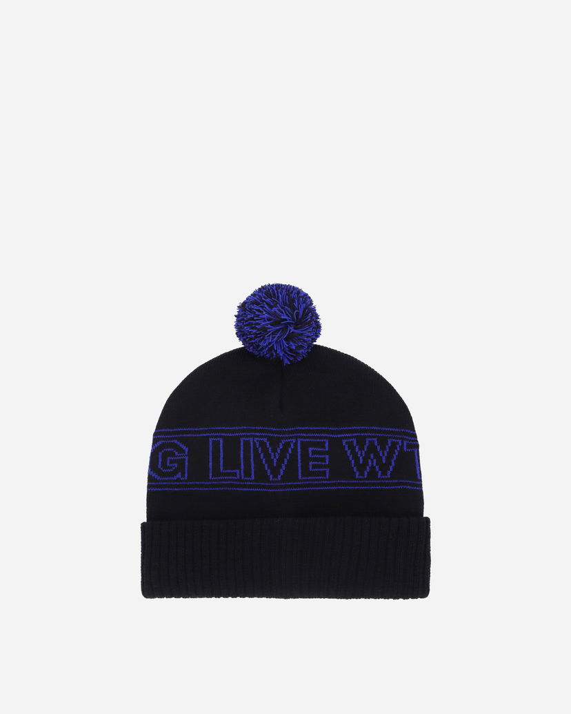 Kapica WTAPS Knit Pom-Pom Beanie with Intarsia Logo Crna | 242MADT-HT03 001