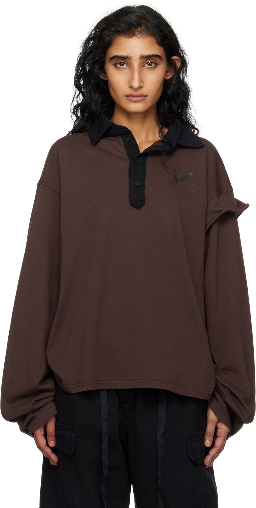 Polo majica Ottolinger Ottolinger Long Sleeve Polo Smeđa | 115-102915-03
