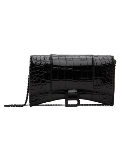 Torba za rame Balenciaga Croc Hourglass Bag Crna | 656050 1LR67