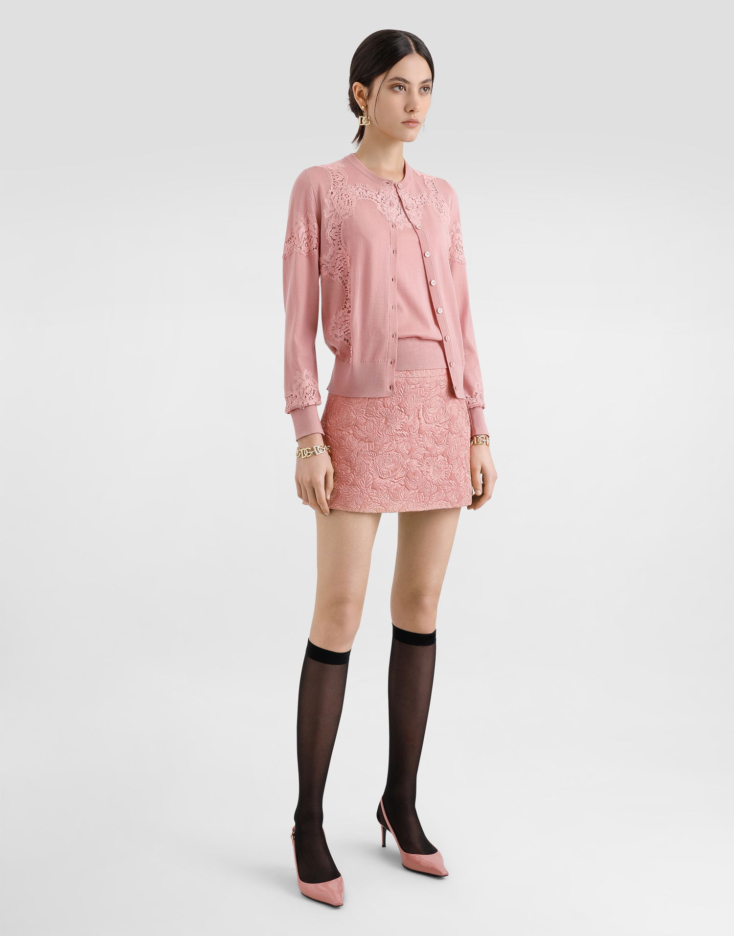 Suknja Dolce & Gabbana Dolce & Gabbana Floral Jacquard Miniskirt Ružičasta | F4A8CTHJMQKF0473, 1