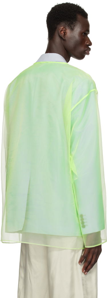 Jakna Dries Van Noten Dries Van Noten Sheer Crew Neck Overshirt Zelena | 251-020740-1501, 2