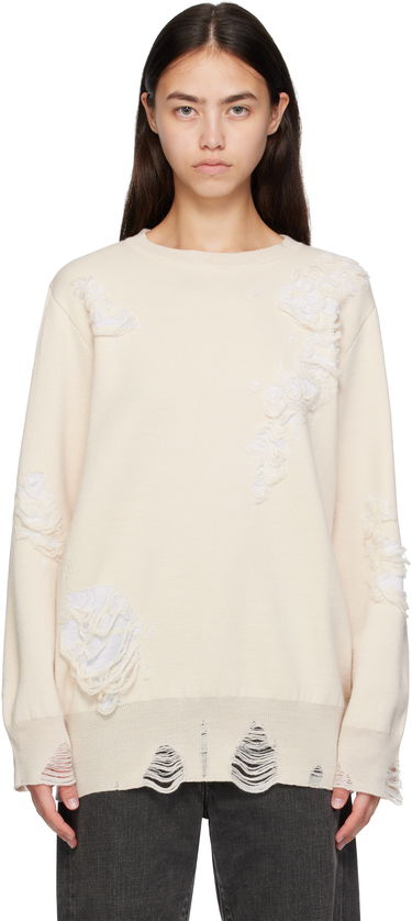 Džemper Maison Margiela MM6 Maison Margiela Double-Faced Distressed Sweater Bež | S52HL0046 M13131, 0