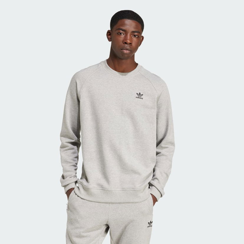 Džemper adidas Performance Trefoil Essentials Crew Sweatshirt Siva | IX7677