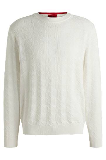 Džemper BOSS Argyle Sweater Bijela | 50536694