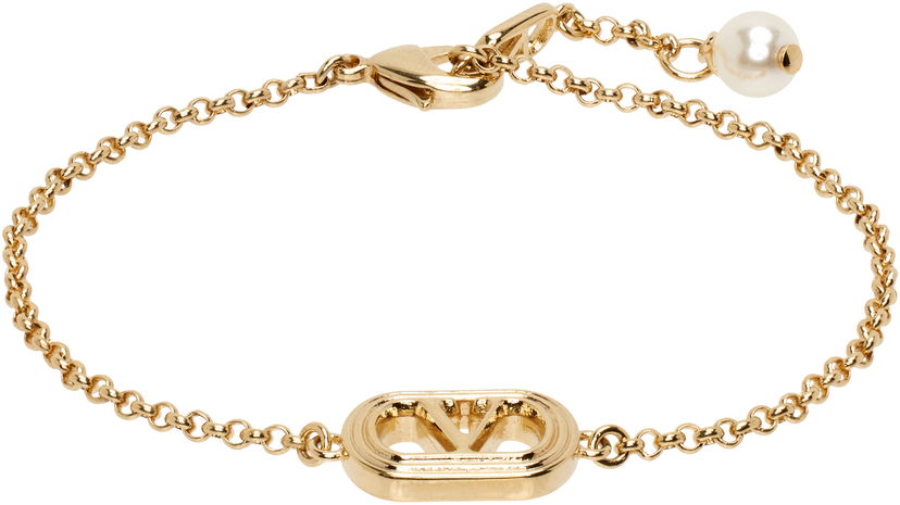 Narukvica Valentino Valentino Garavani Oval Chain Bracelet with Pearl Metalik | 6Y2J0S37UXM