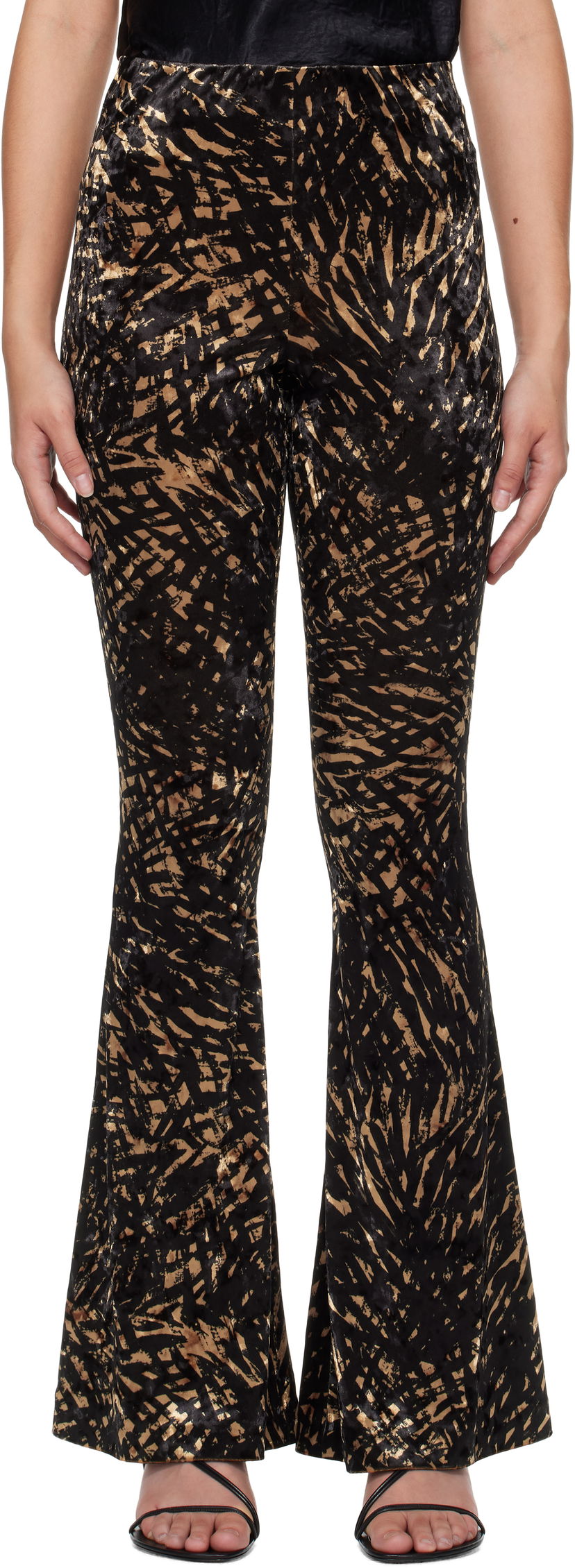 Hlače Nanushka Printed Velvet Flare Pants Višebojno | NW24FWPA39599