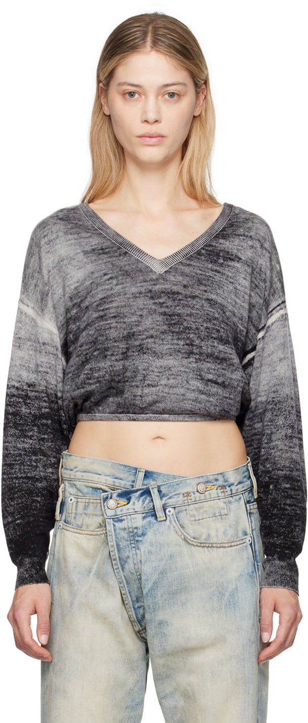 Džemper R13 R13 Gathered Hem Cropped Sweater Siva | R13WY227-Y158B