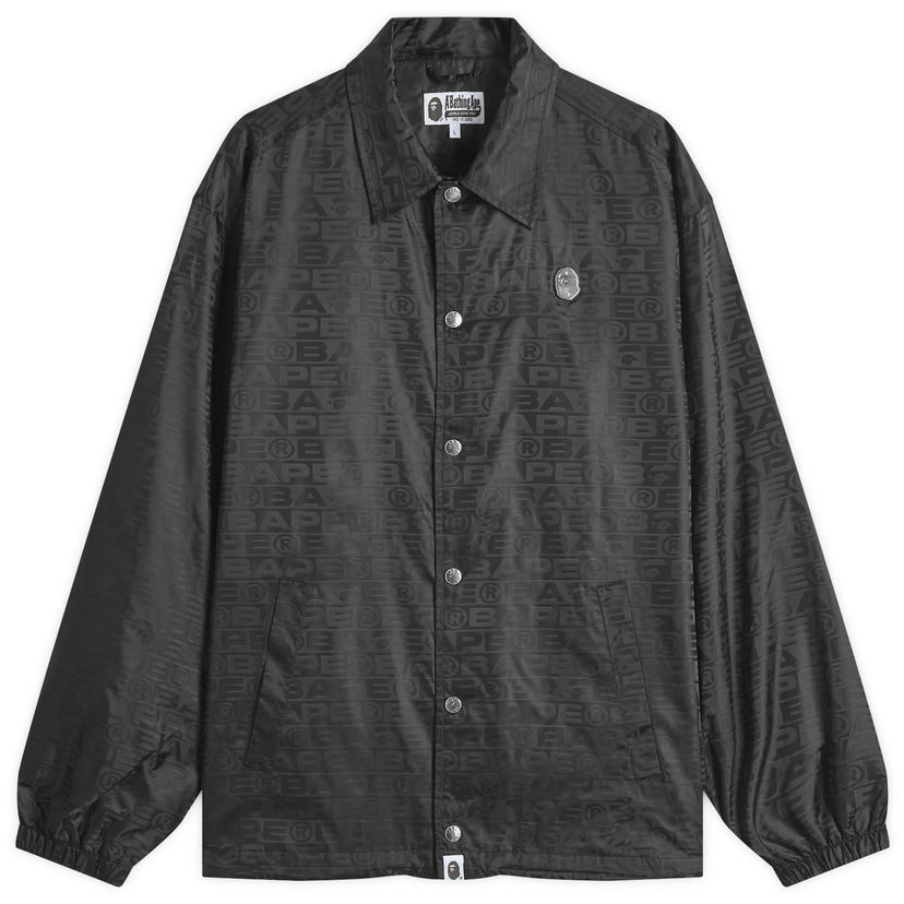 Vjetrovka BAPE Nylon Coach Jacket with All-Over Logo Print Crna | 001LJK801314M-BLK