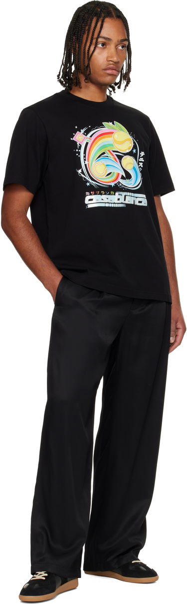 Majica kratkih rukava Casablanca Manga Tennis Ball Short Sleeve T-shirt Crna | M-AW25-JTS-001-08, 3