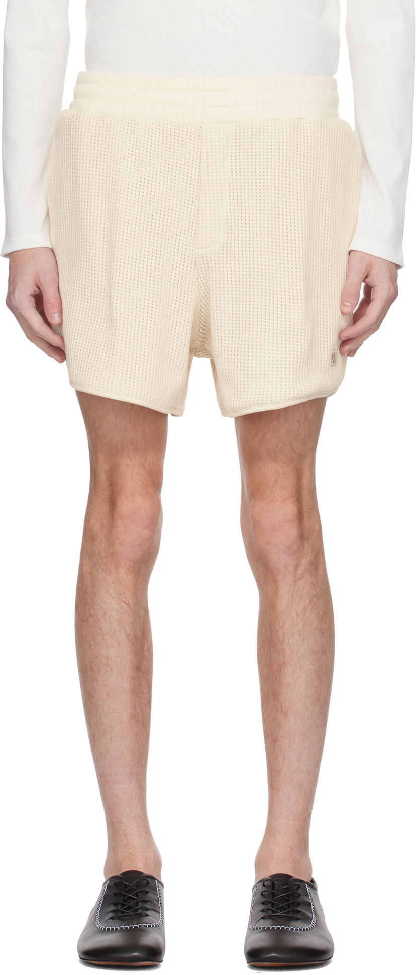 Kratke hlače Wales Bonner Wales Bonner Song Jersey Shorts Bež | US25JE16-CO04-100 COTTON MESH