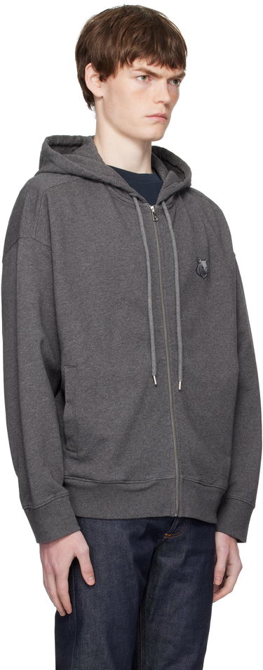 Dukserice MAISON KITSUNÉ Kitsuné Fox Head Patch Oversize Fullzip Hoodie Siva | PM02138KM0340, 1