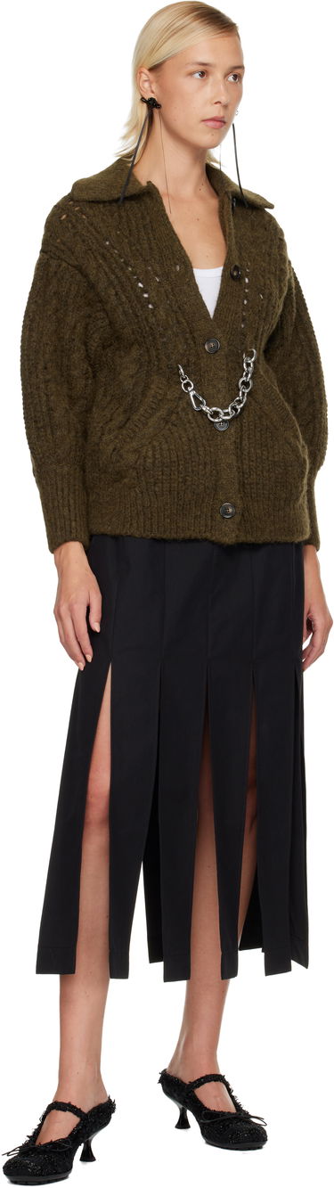Džemper Simone Rocha Simone Rocha Sculpted Chunky Knit Chain Detail Cardigan Zelena | MZMK1E 0665, 3