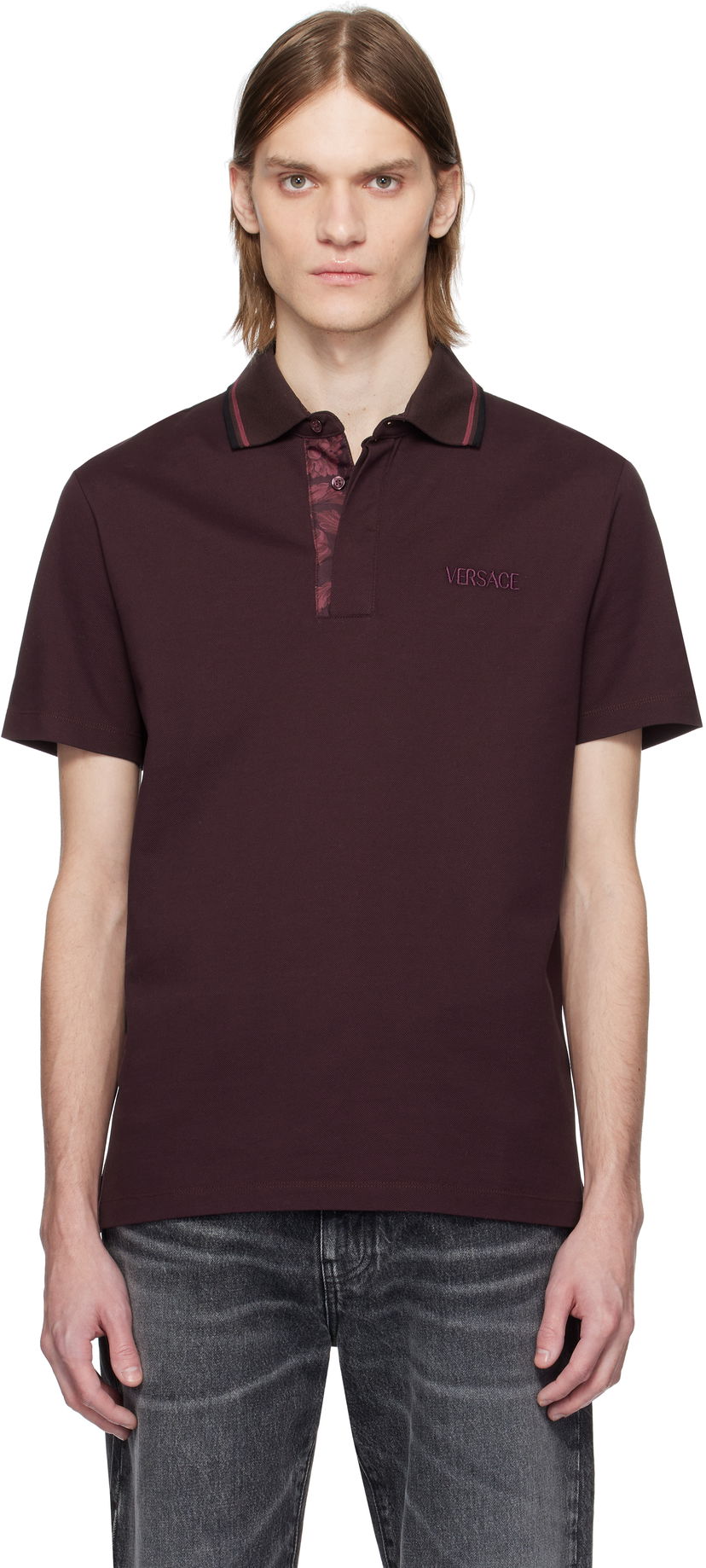 Polo majica Versace Versace Piqué Polo Tamnocrvena | 1015808_1A11072