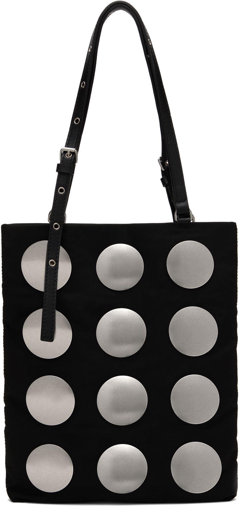 Tote bag We11done We11done Round Studded Mini Tote Crna | WD-AB0-25-476-U-BK
