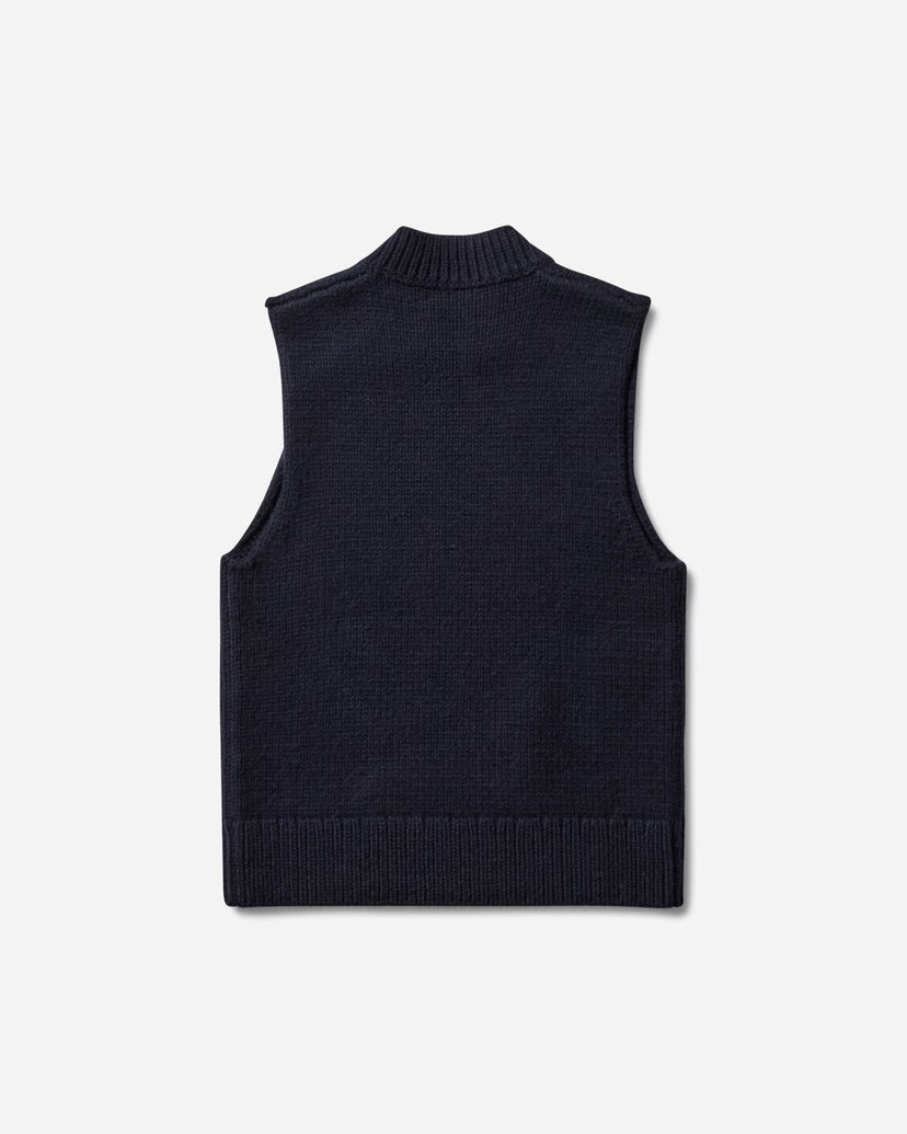 Džemper Dries Van Noten Sleeveless Sweater Mock Neck Tamnoplava | 252-021245-2710 509