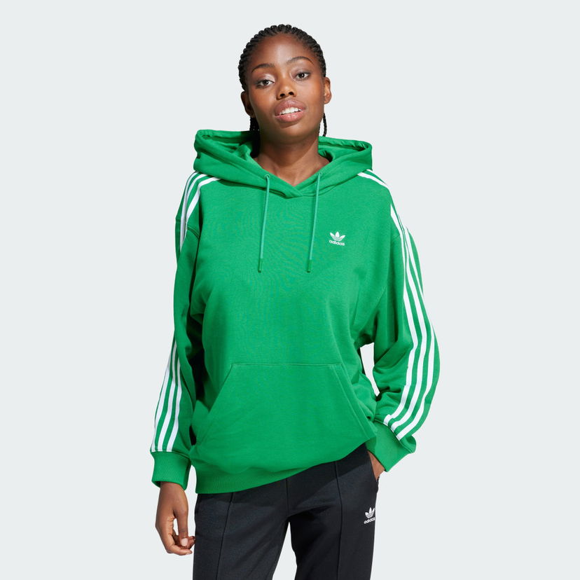 Dukserice adidas Originals Adicolor 3-Stripes Oversized Zelena | IN8398