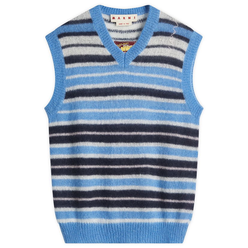 Džemper Marni Marni Stripe Mohair Vest Plava | CVMG0136Q0-UFU178-STB26