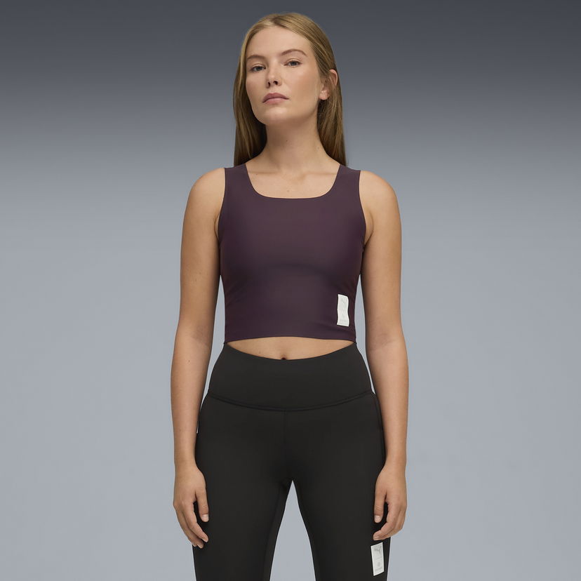 Crop top Puma PUMA x SAYSKY Crop Running Tank Top Ljubičasta | 527559_88