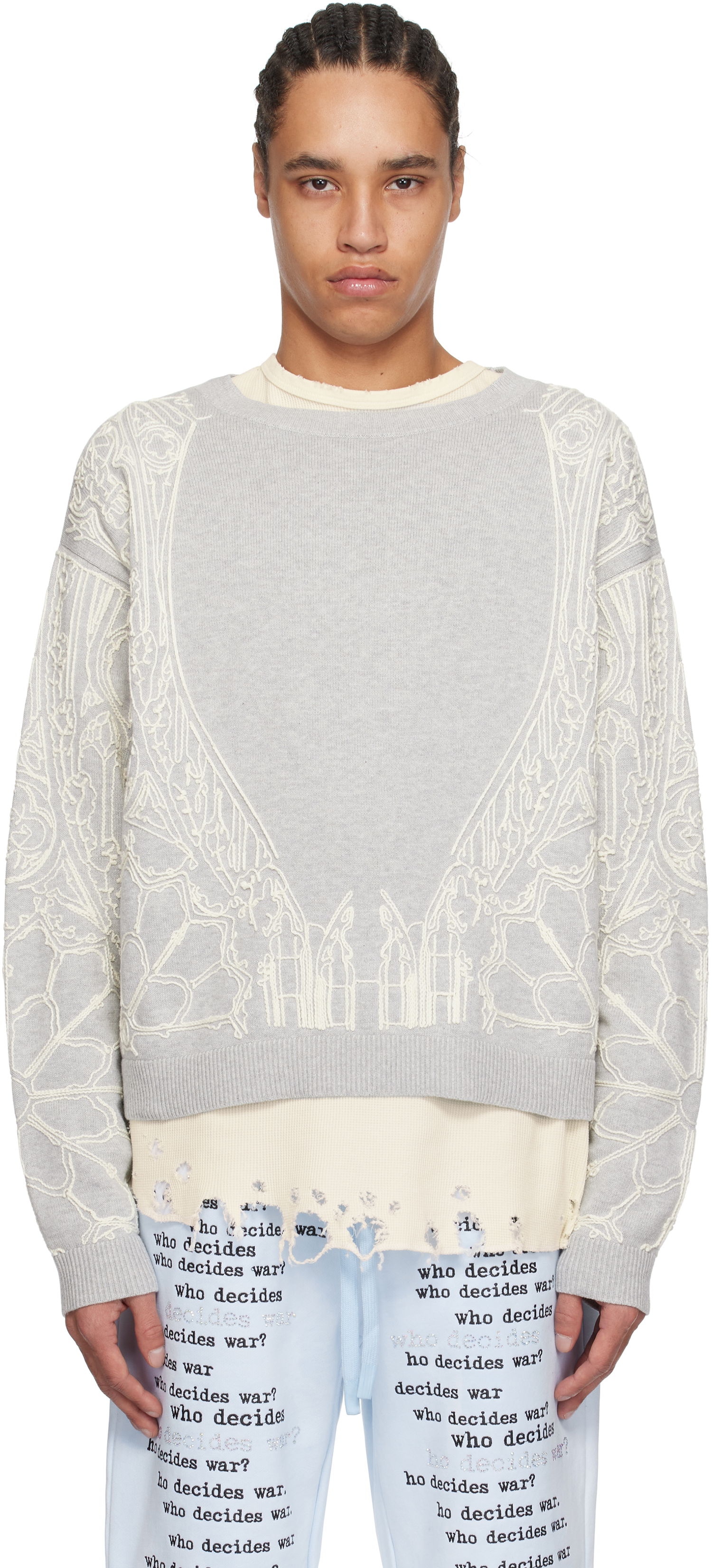Džemper Who Decides War Who Decides War Notre Dame Sweater Siva | 1110440021SS25, 0