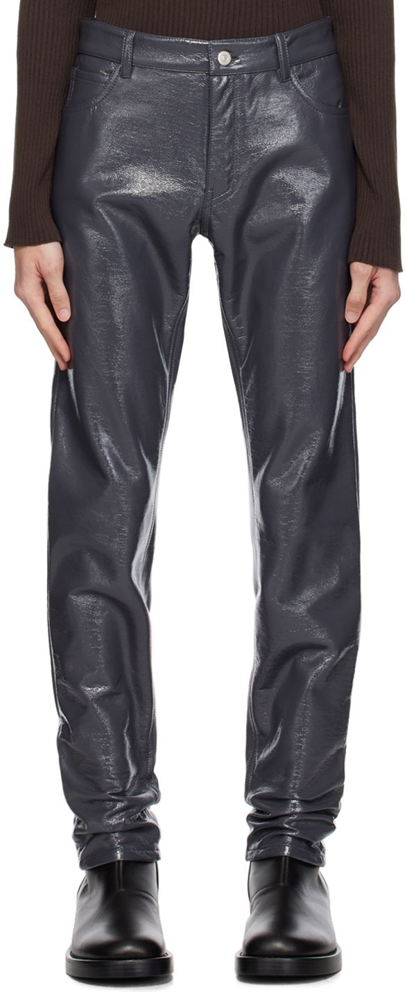 Jeans Courrèges Crinkled Slim-Fit Trousers Siva | 123CPA022VY0014