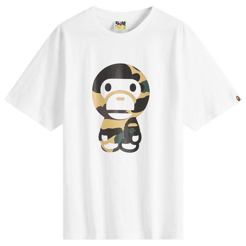 Majica kratkih rukava BAPE A Bathing Ape Giant 1St Camo Big Baby Milo Graphic T-Shirt, Size Large Bijela | 002TEL301006M-WYL