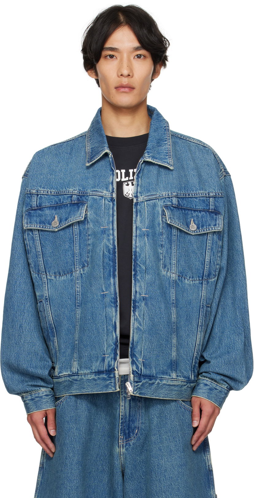 Jakna VETEMENTS Hip-Hop Denim Jacket Plava | UH76DJ250VB