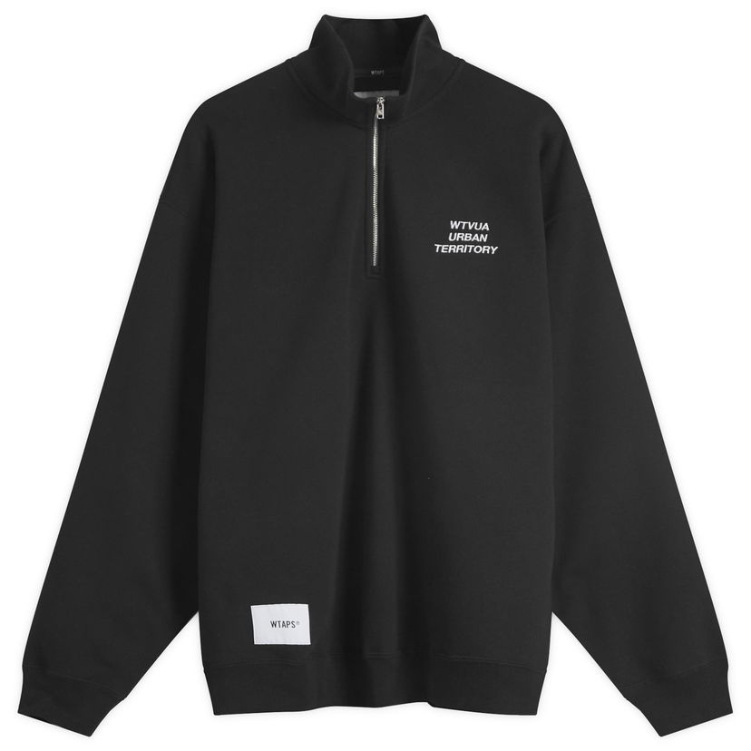Dukserice WTAPS Embroidered Half Zip Sweatshirt Crna | 242ATDT-CSM20-BLK