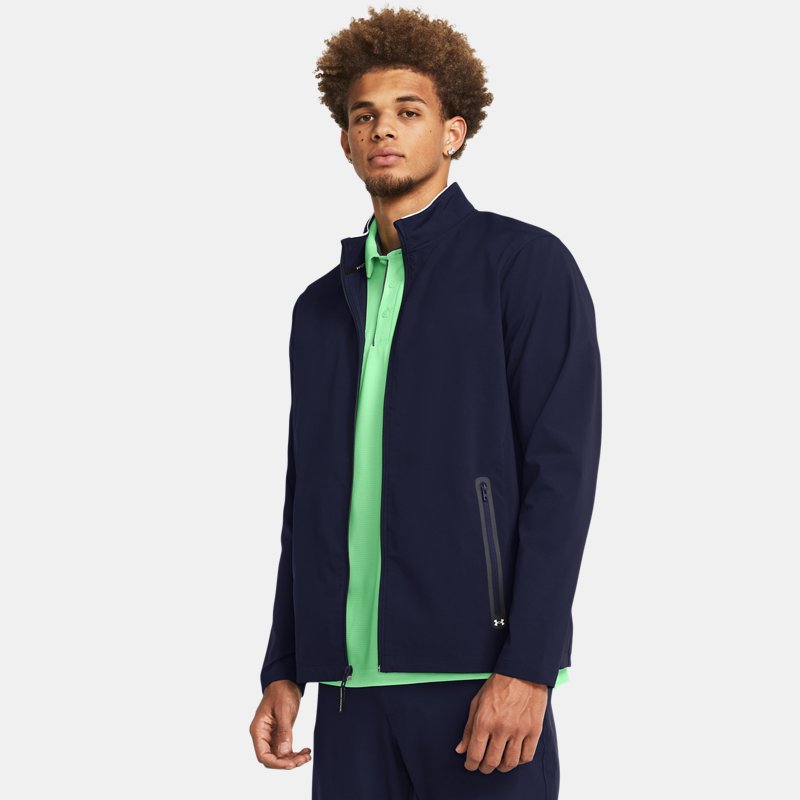 Majica kratkih rukava Under Armour Herren Storm Windstrike Oberteil mit durchgehendem Zip Midnight Blaue Tamnoplava | 1383150-410