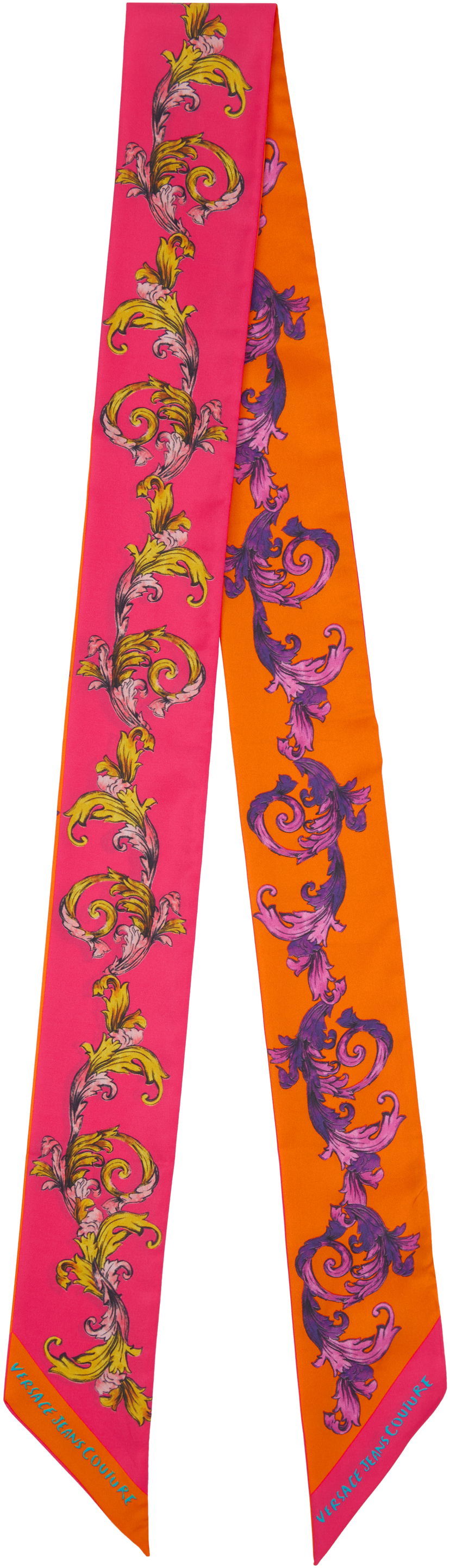 Šal Versace Versace Jeans Couture Barocco Skinny Silk Scarf Višebojno | E78HA7H07_EZG356