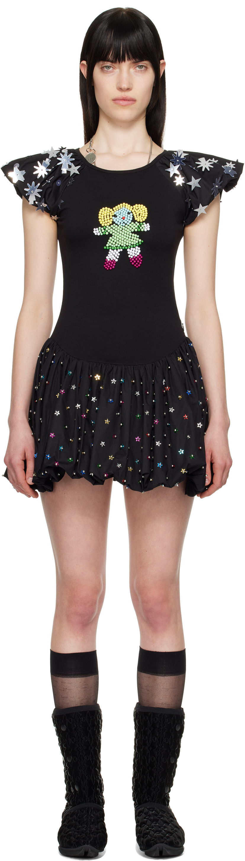 Haljina Chopova Lowena Chopova Lowena Angelica Embellished Minidress Crna | 1288