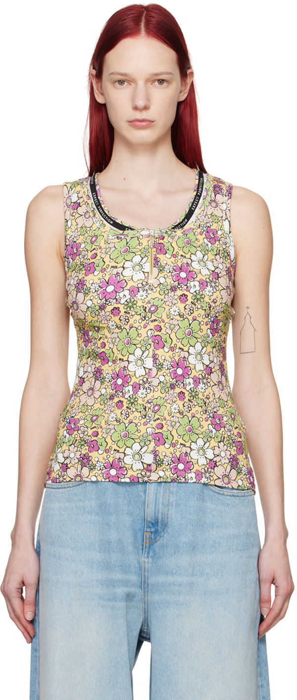 Majica bez rukava Martine Rose Floral Tank Top Zelena | MRSS24-634B
