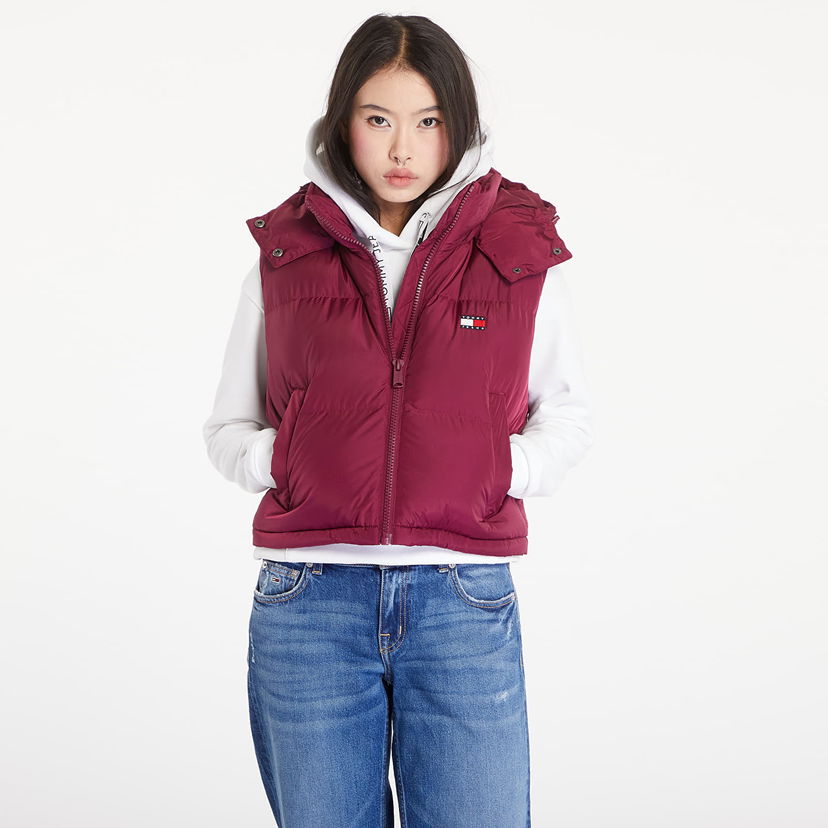 Prsluk Tommy Hilfiger Crop Alaska Puffer Vest Valley Grape Tamnocrvena | DW0DW18611 VVK