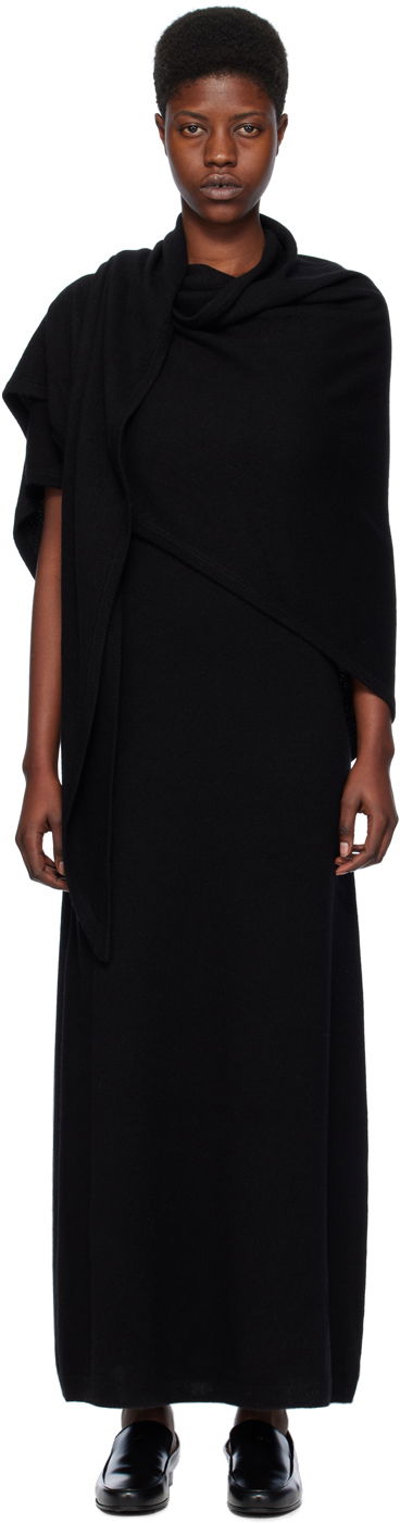 Haljina TOTEME TOTEME Shawl Maxi Dress Crna | 241-WRD1072-YA0016