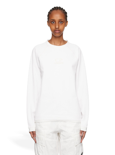 Dukserice C.P. Company Embroidered Sweatshirt Bijela | 14CMSS305A-006523G