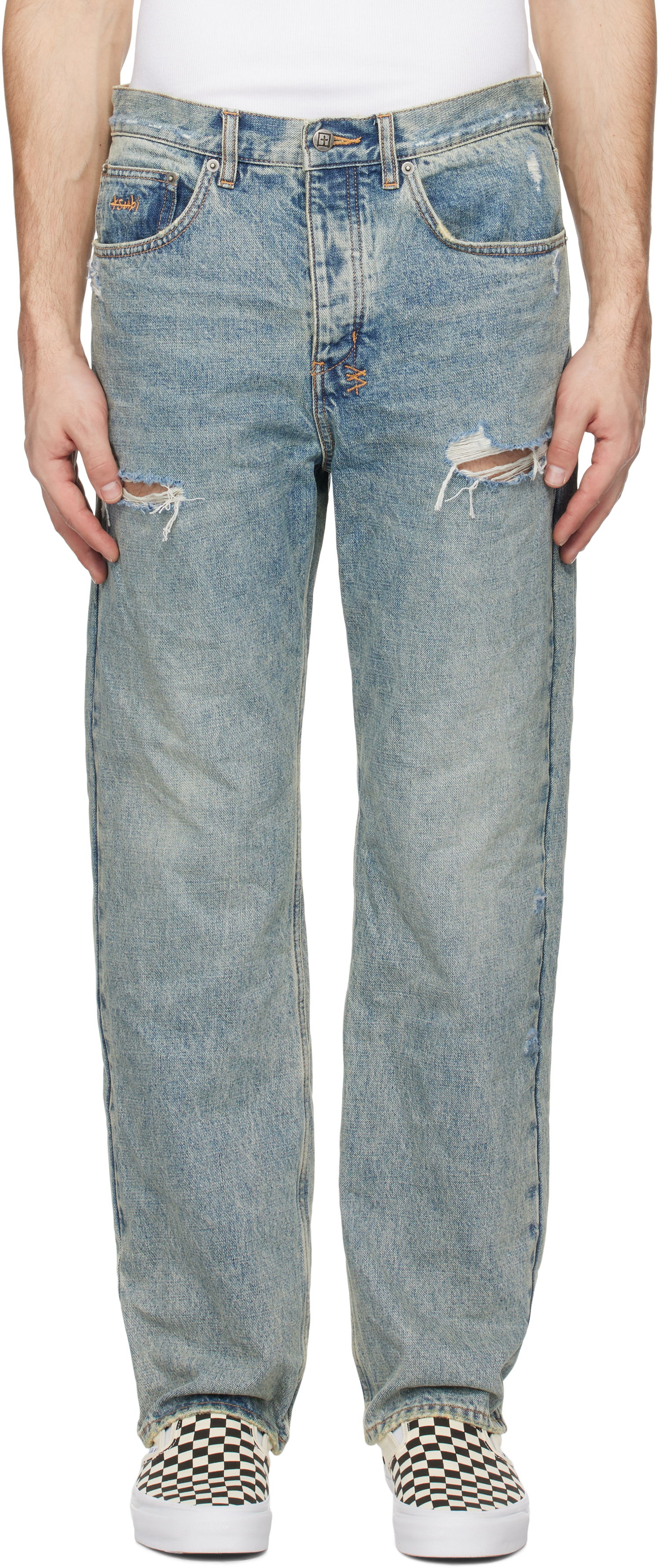 Jeans Ksubi Ksubi Anti K Stage Dive Trashed Jeans Plava | MPS25DJ030, 0