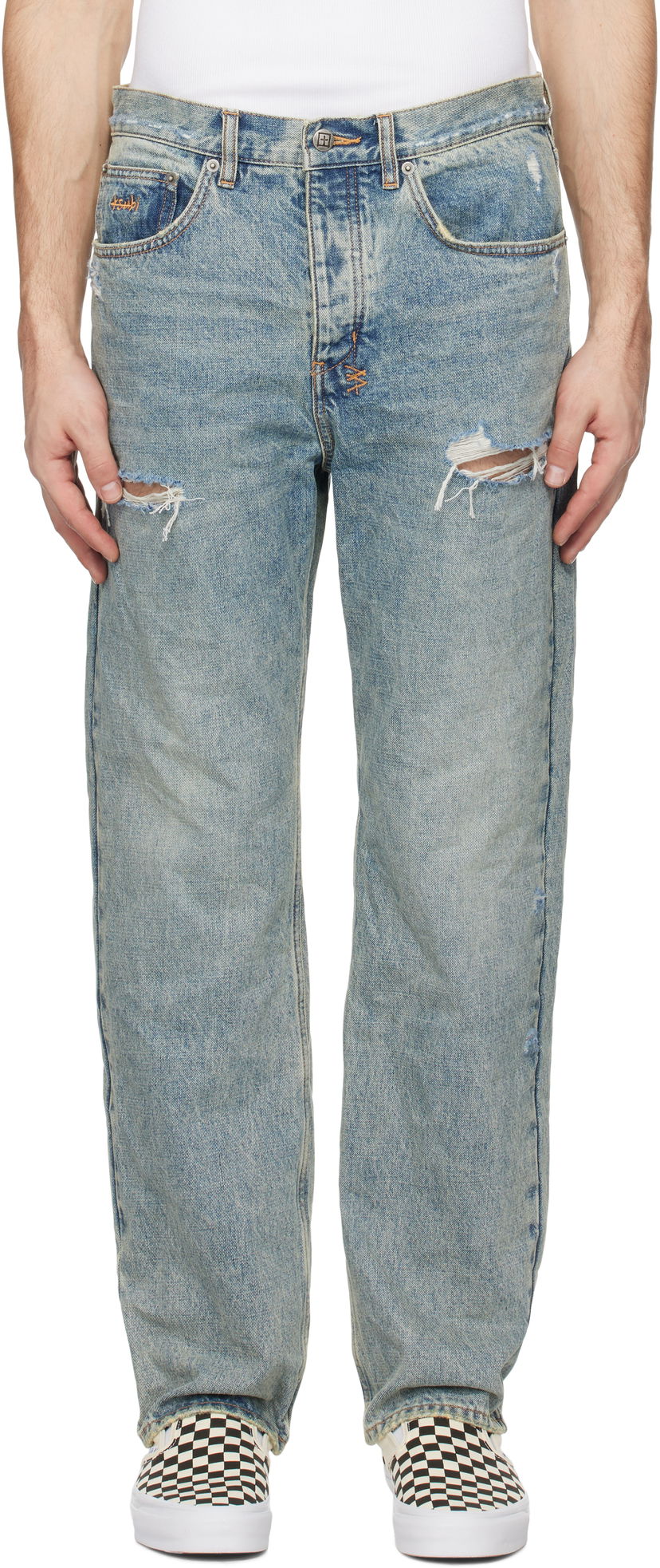 Jeans Ksubi Ksubi Anti K Stage Dive Trashed Jeans Plava | MPS25DJ030