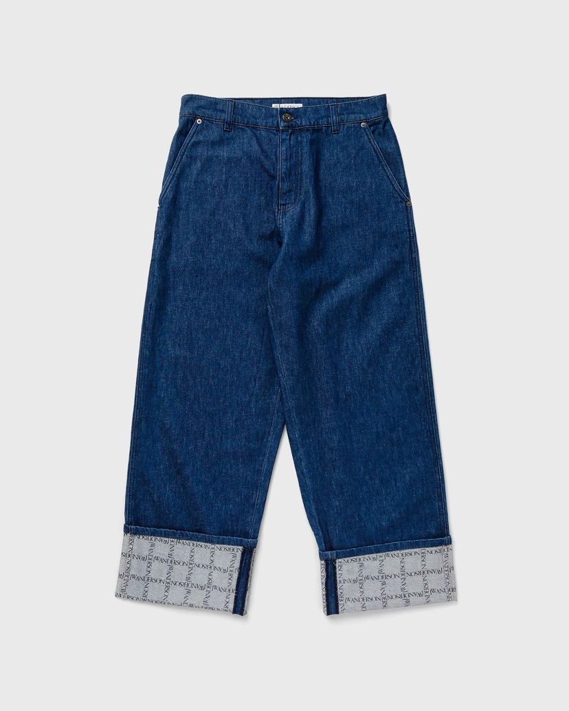 Jeans JW Anderson LOGO GRID TURN UP WORKWEAR JEANS Tamnoplava | DT0078-PG1336-870