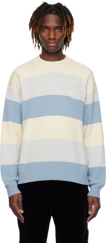 Džemper KENZO Kenzo Paris Embroidered Striped Sweater Plava | FF55PU7063CC, 0
