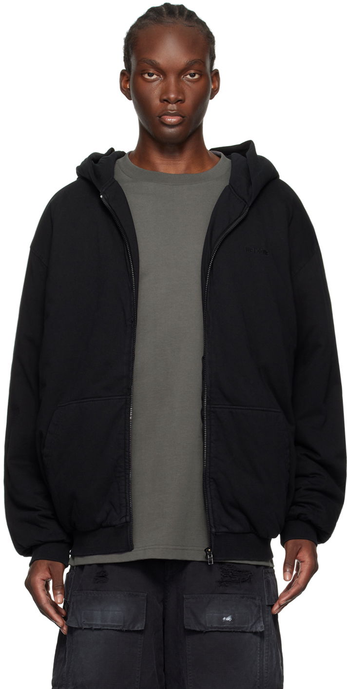 Dukserice We11done Padded Full-Zip Hoodie Crna | WD-TJ2-24-870-U-BK