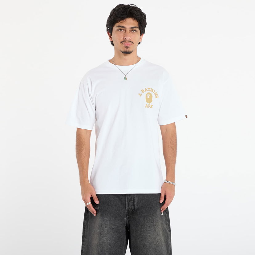 Majica kratkih rukava BAPE 1St Camo College Ats T-Shirt Bijela | 001TEL801014MWHD
