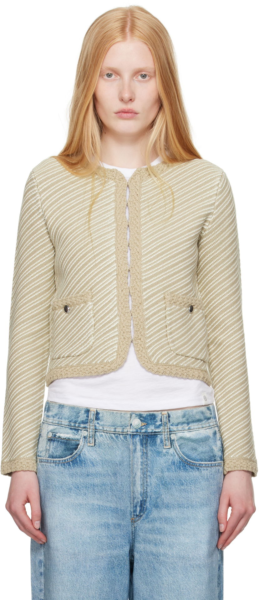 Džemper rag & bone Rag & Bone Claire Knit Cardigan Bež | WAS25P026SD26