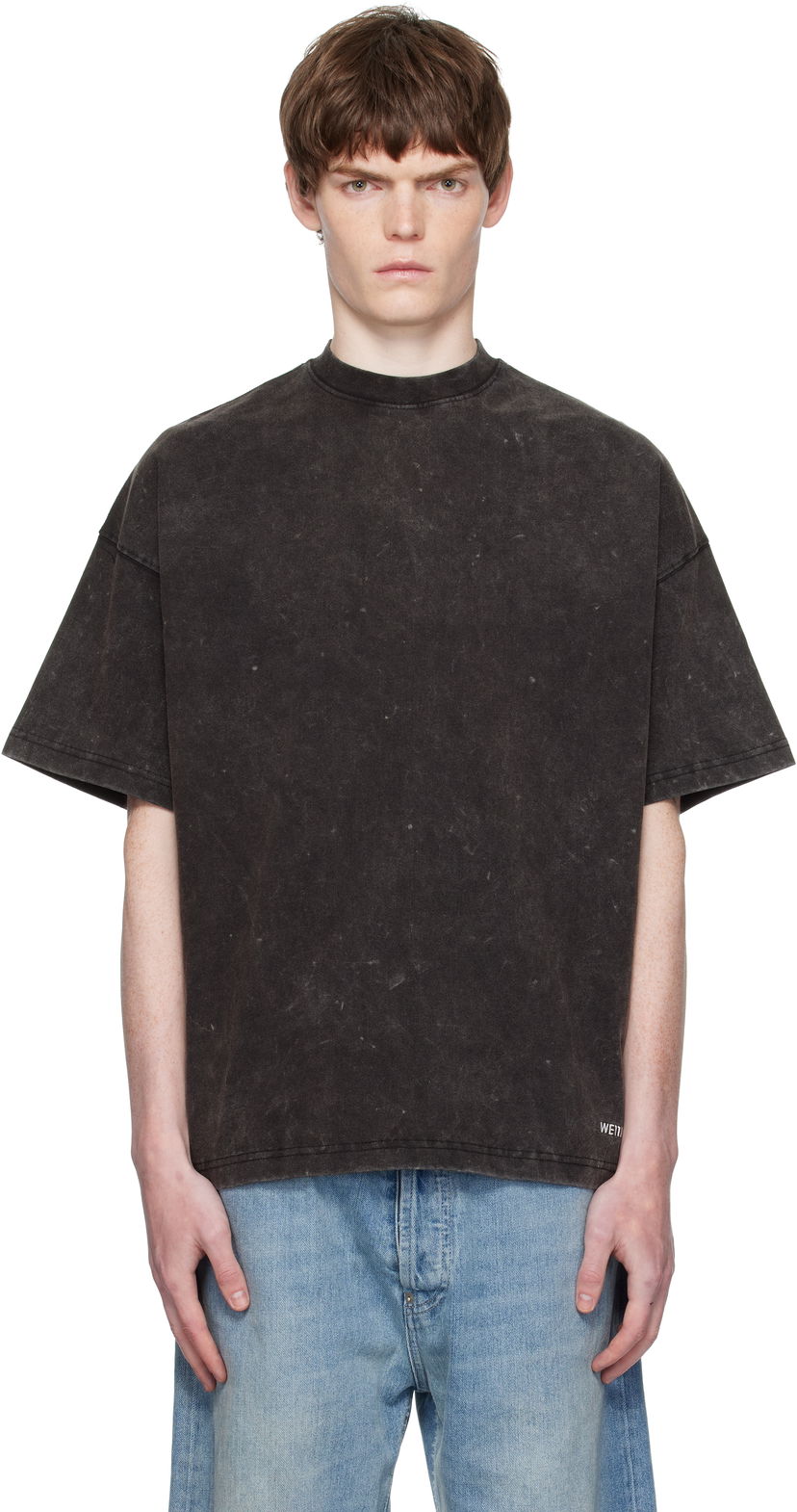 Majica kratkih rukava We11done We11done Oversized Dyed T-Shirt Crna | WD-TT2-25-728-M-CH