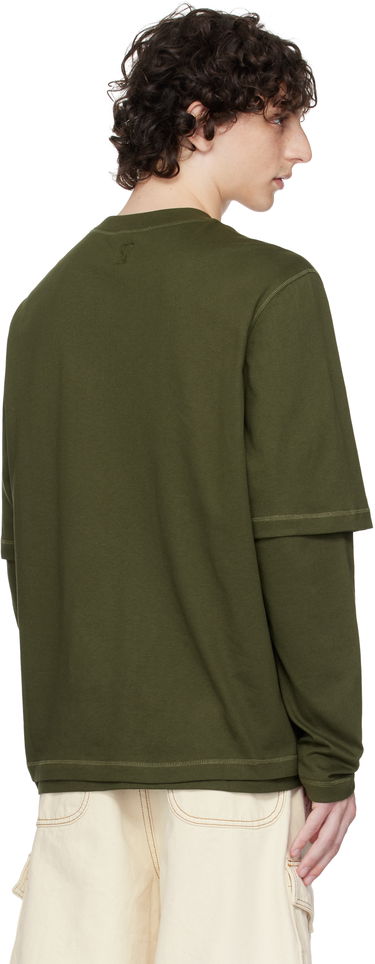 Majica kratkih rukava AMI AMI Double Layered Long Sleeves T-Shirt Zelena | HTS248.JE0119, 2