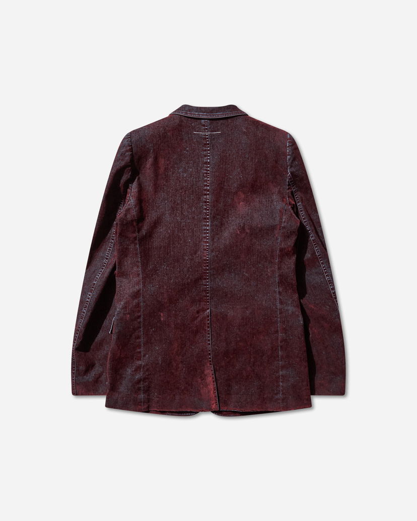 Jakna Maison Margiela Flocked Denim Suit Jacket Tamnocrvena | SH2BN0019 227