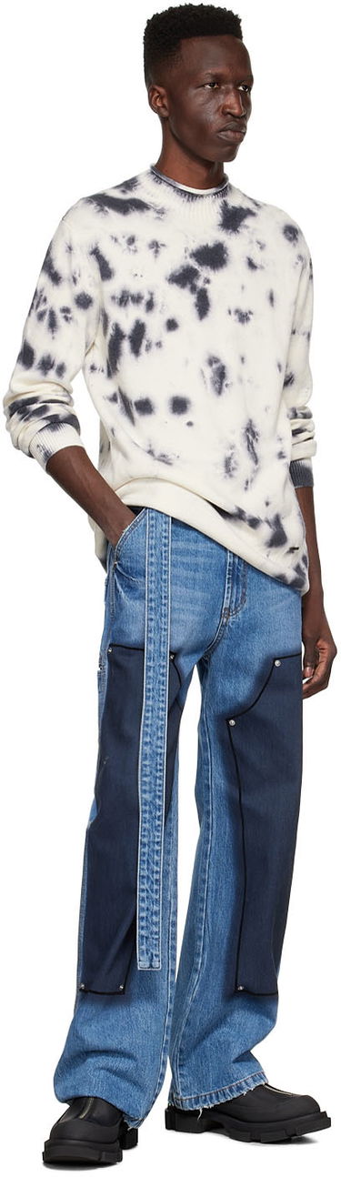 Džemper We11done Tie-Dye Wool Sweater Bijela | WD-KT1-22-604-U-BK, 3