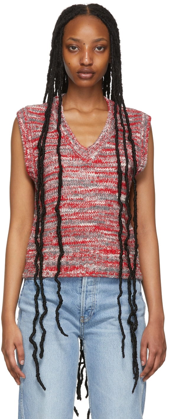 Džemper RE/DONE Striped Sweater Vest Crvena | 569-10W6SWTV