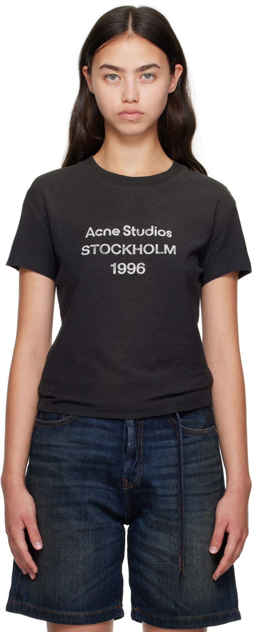 Majica kratkih rukava Acne Studios Acne Studios Logo T-Shirt Crna | CL0395-