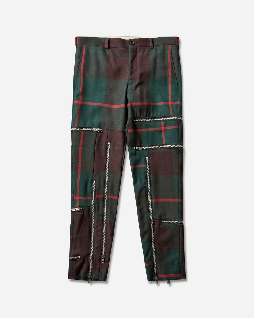 Hlače Comme des Garçons Wool Tartan Check Zip Trousers Višebojno | PP-P034-W25 2