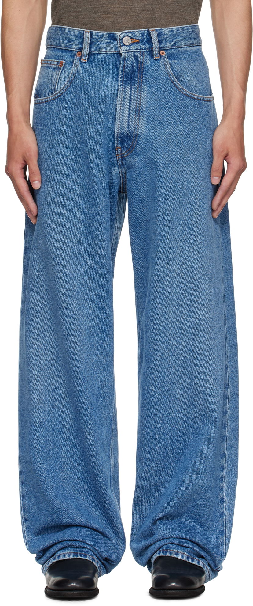 Jeans Maison Margiela MM6 Maison Margiela Wide-Leg Jeans Plava | SH0LA0023 M30018