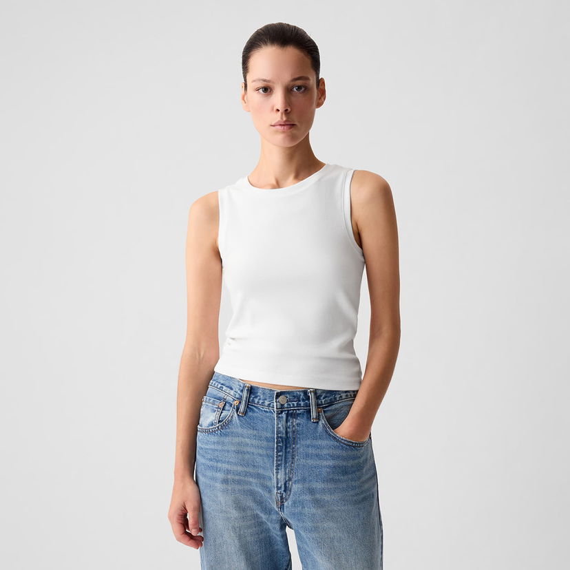 Majica bez rukava GAP Sleeveless Modal Shell Fresh White Bijela | 540735-04
